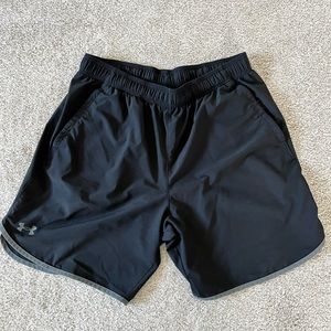 Under Armour HIIT Woven Black Shorts. “8 inseam, XL